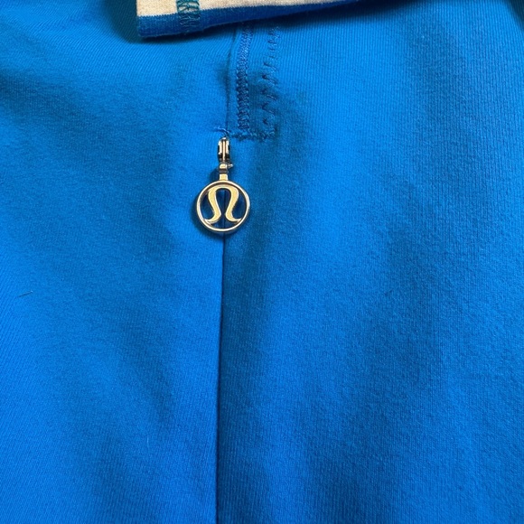 lululemon athletica Blue White Mock Neck Long Sleeve Striped Zip Up size Small - Picture 3 of 9